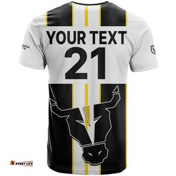 custom personalised macarthur soccer t shirt bulls mascot