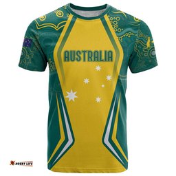 australia 2024 olympics custom t shirt rise of the roos aborignal style