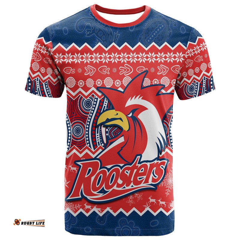 custom personalised sydney aboriginal roosters christmas vibe t shirt