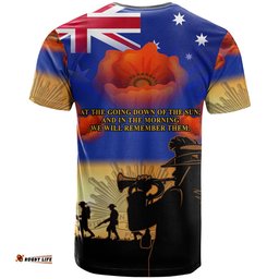 aussie anzac t shirt australian army poppy mix flag