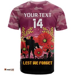 custom lions football anzac t shirt gallipoli camouflage with poppies