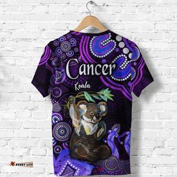 australian astrology t shirt cancer koala zodiac aboriginal vibes purple