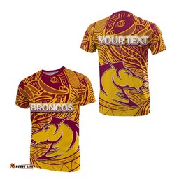 custom personalisedbrisbane broncos t shirt tribal style