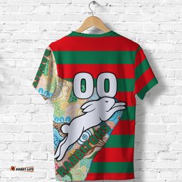 custom personalised rabbitohs t shirt aboriginal sport style