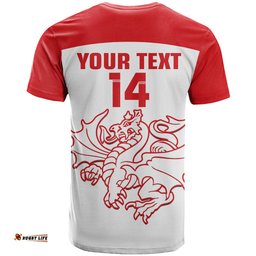 custom text and number dragons rugby t shirt simple st george illawarra