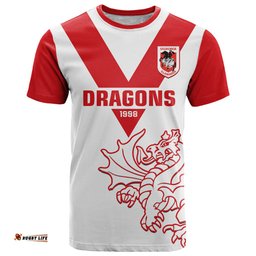 custom text and number dragons rugby t shirt simple st george illawarra