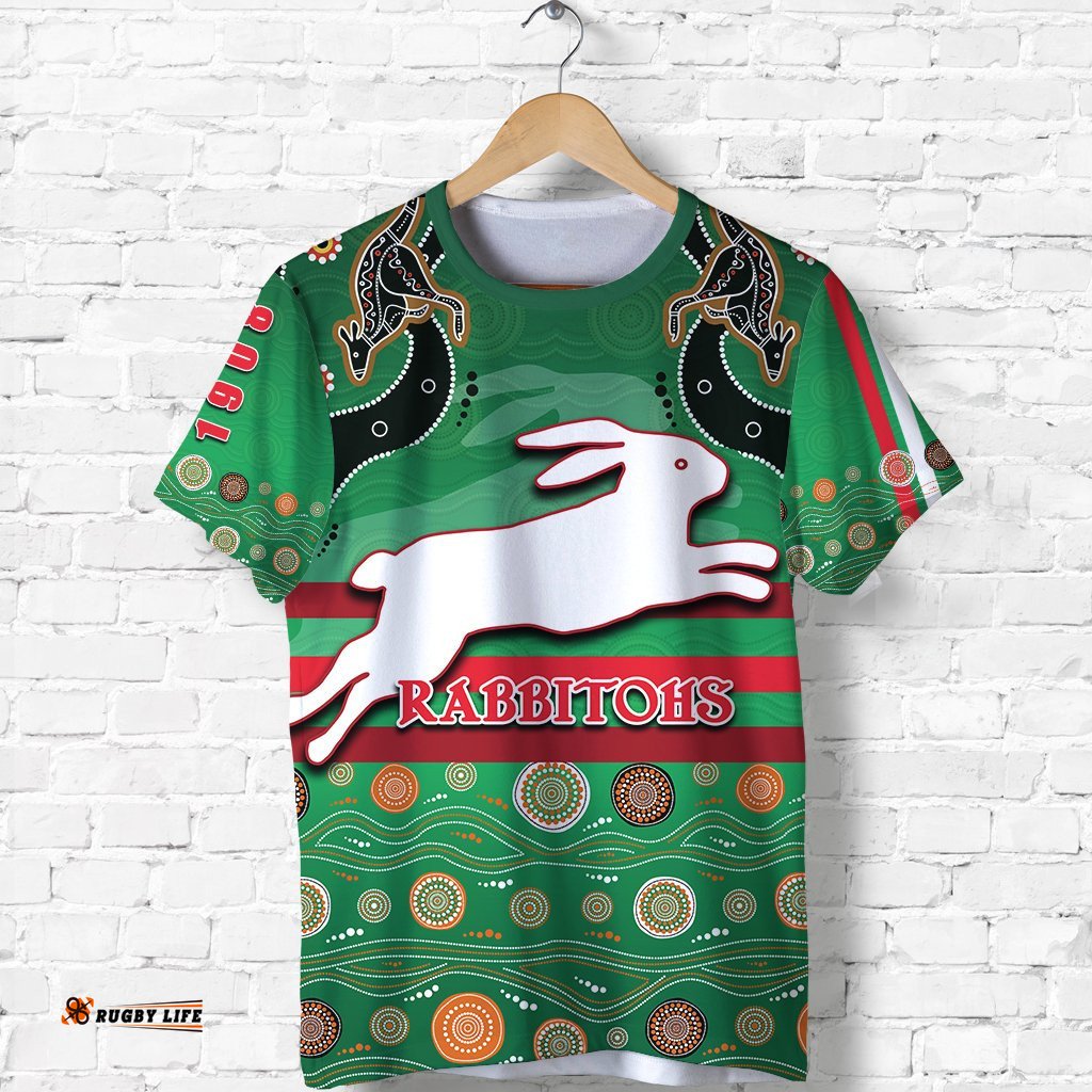 rabbitohs t shirt indigenous green
