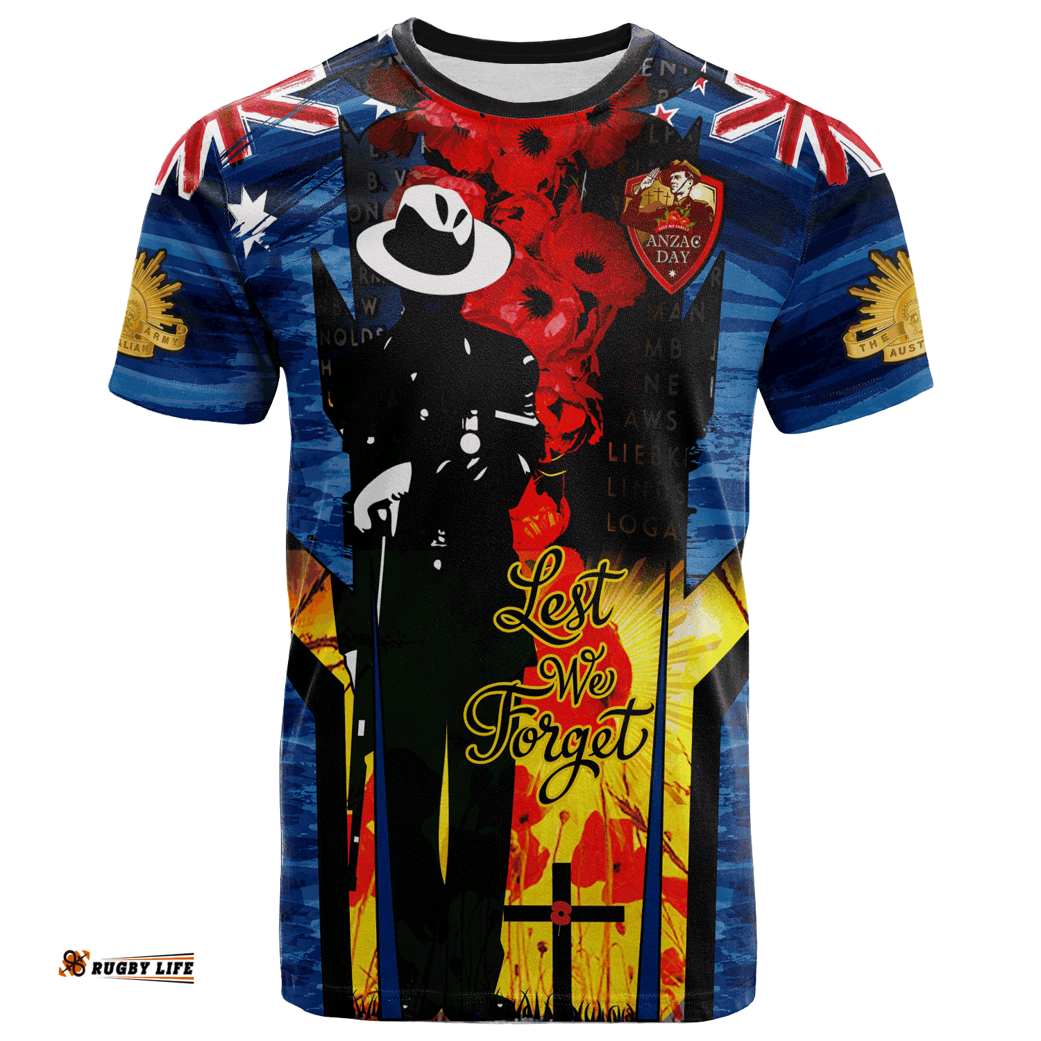 australia and new zealand army corps t shirt commemorated anzac day lest we forget t shirt