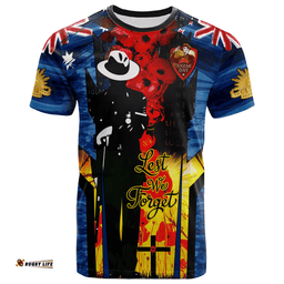 australia and new zealand army corps t shirt commemorated anzac day lest we forget t shirt