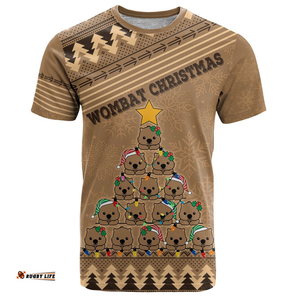 wombat christmas tree t shirt australia merry xmas simple style