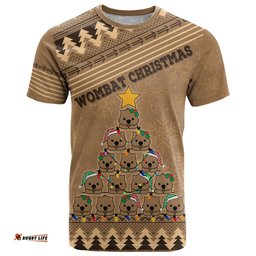 wombat christmas tree t shirt australia merry xmas simple style