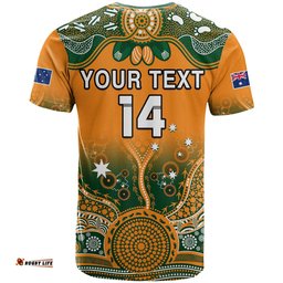 custom text and number australia rugby t shirt aussie sevens original indigenous