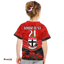 custom personalised st kilda saints football anzac t shirt lest we forget