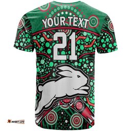 custom personalised south sydney indigenous rabbitohs dot art style t shirt