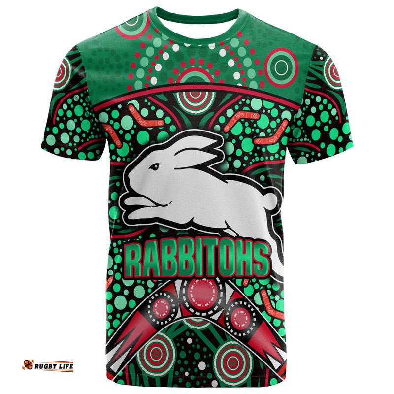 custom personalised south sydney indigenous rabbitohs dot art style t shirt
