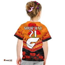 custom personalised gws giants football anzac t shirt lest we forget