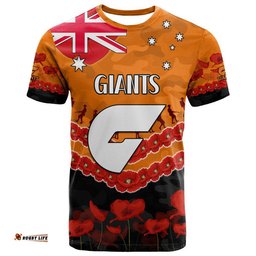 custom personalised gws giants football anzac t shirt lest we forget