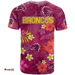 broncos rugby t shirt beautiful floral pattern spring summer vibe
