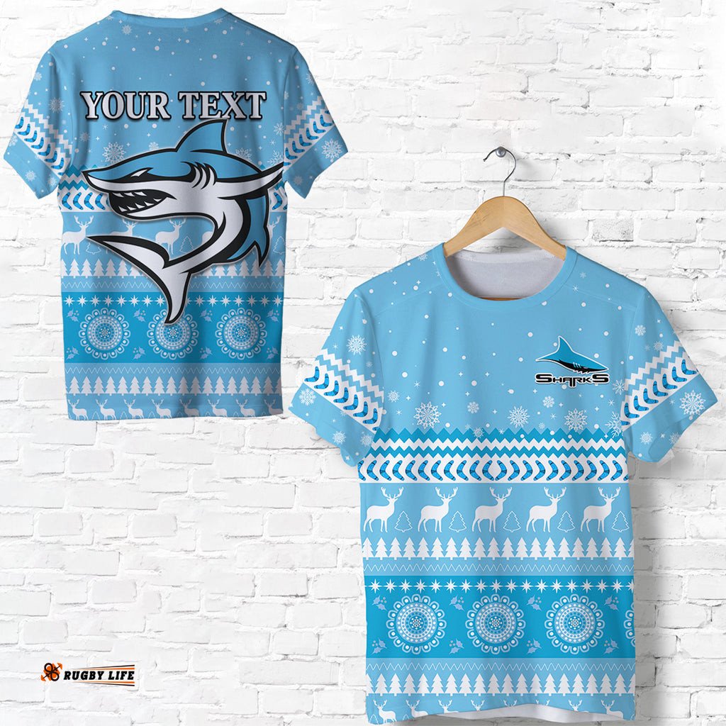 custom personalised sharks t shirt christmas cronulla sutherland