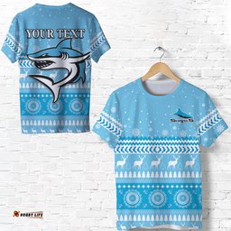 custom personalised sharks t shirt christmas cronulla sutherland