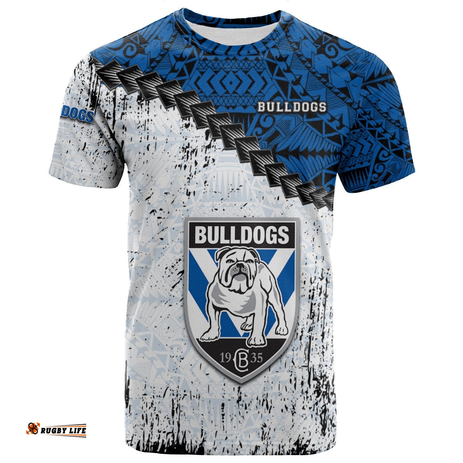 canterbury bankstown bulldogs t shirt grunge polynesian tattoo nrl