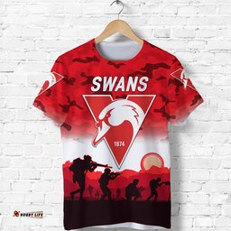 sydney swans anzac t shirt simple style