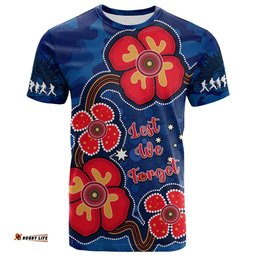 australia anzac t shirt lest we forget camouflage mix aboriginal poppies and slouch hat