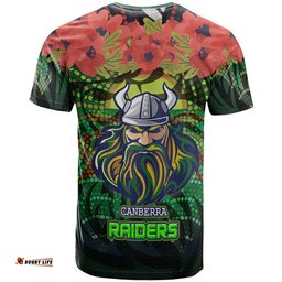 raiders rugby hoodie aboriginal dot art raiders with poppy flower hoodie 0