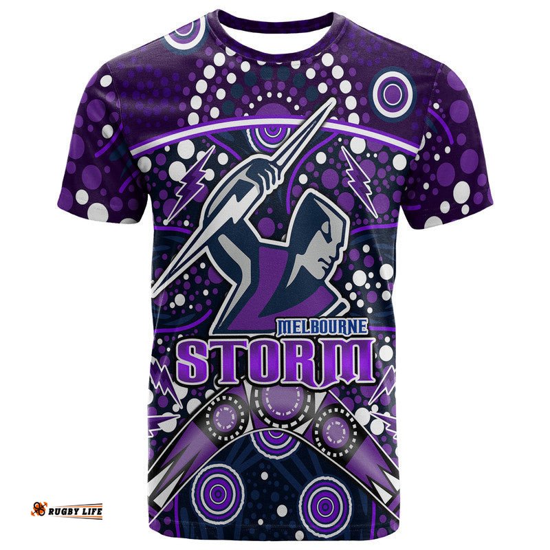 storm rugby t shirt melbourne boomerang indigenous dots