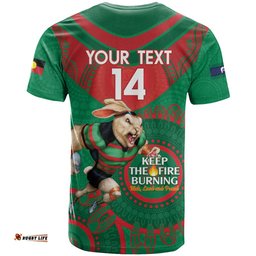 custom nrl rabbitohs naidoc week t shirt keep the fire burning indigenous art