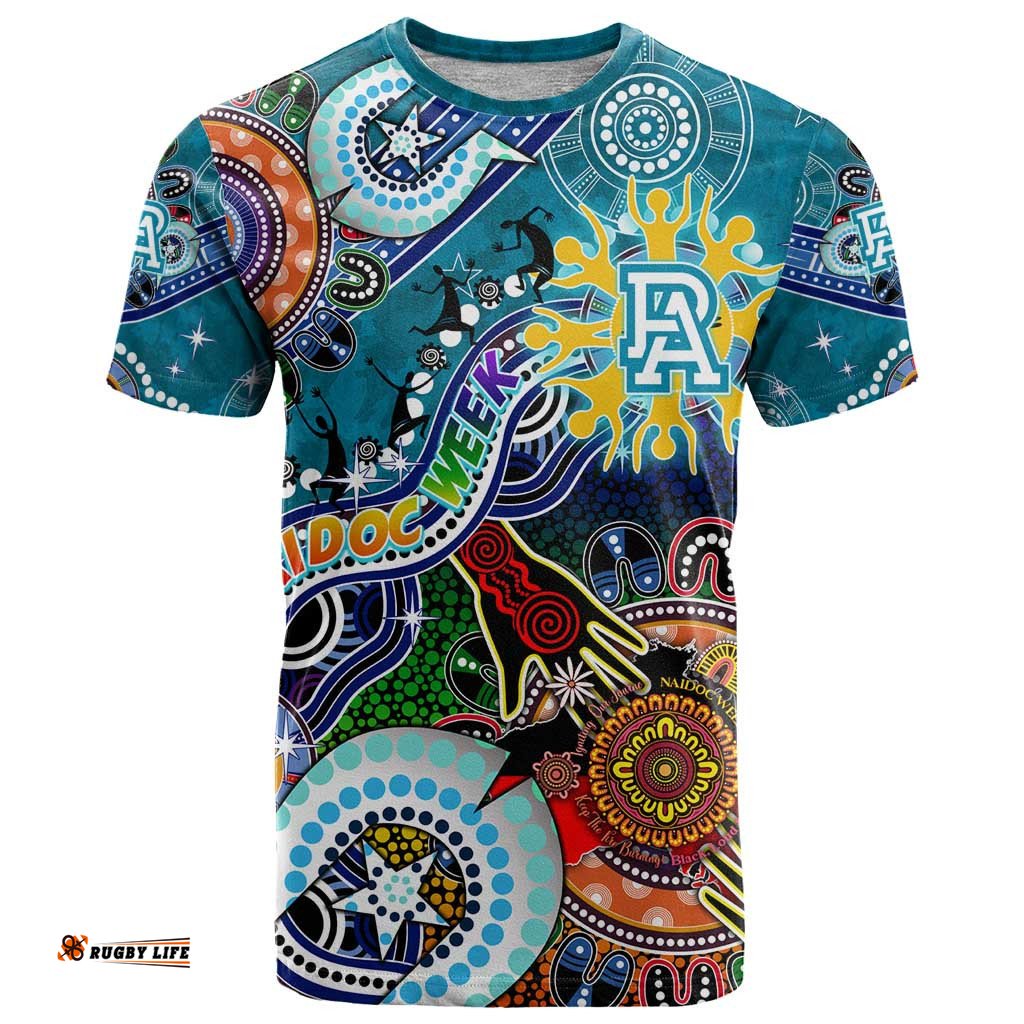 custom naidoc week 2024 port adelaide power t shirt australia aboriginal dot painting dt02