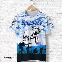 canterbury bankstown bulldogs anzac 2022 t shirt simple style white
