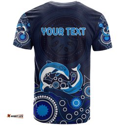 australia aboriginal t shirt dolphin dark blue