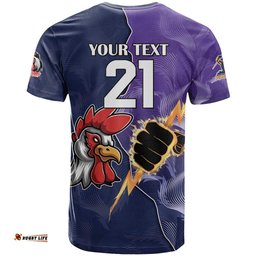 nrl storm rooster mascot custom t shirt cracked metal style