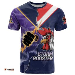 nrl storm rooster mascot custom t shirt cracked metal style