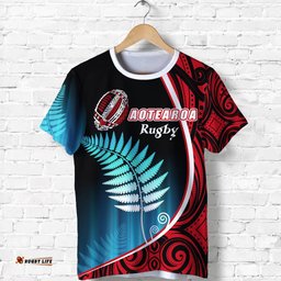 aotearoa rugby black maori t shirt kiwi and silver fern new zealand