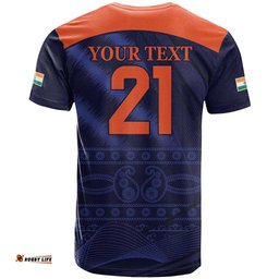 custom india cricket t shirt go men in blue sporty version