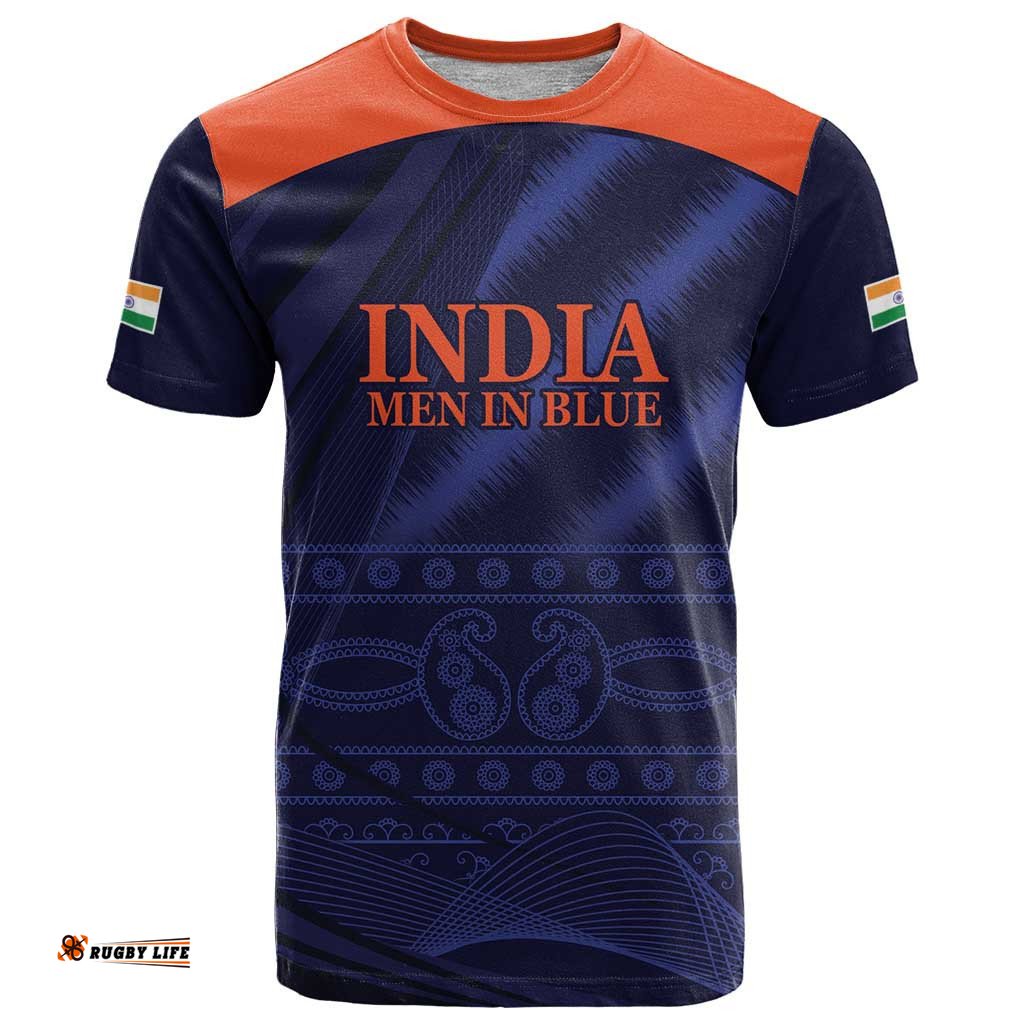 custom india cricket t shirt go men in blue sporty version