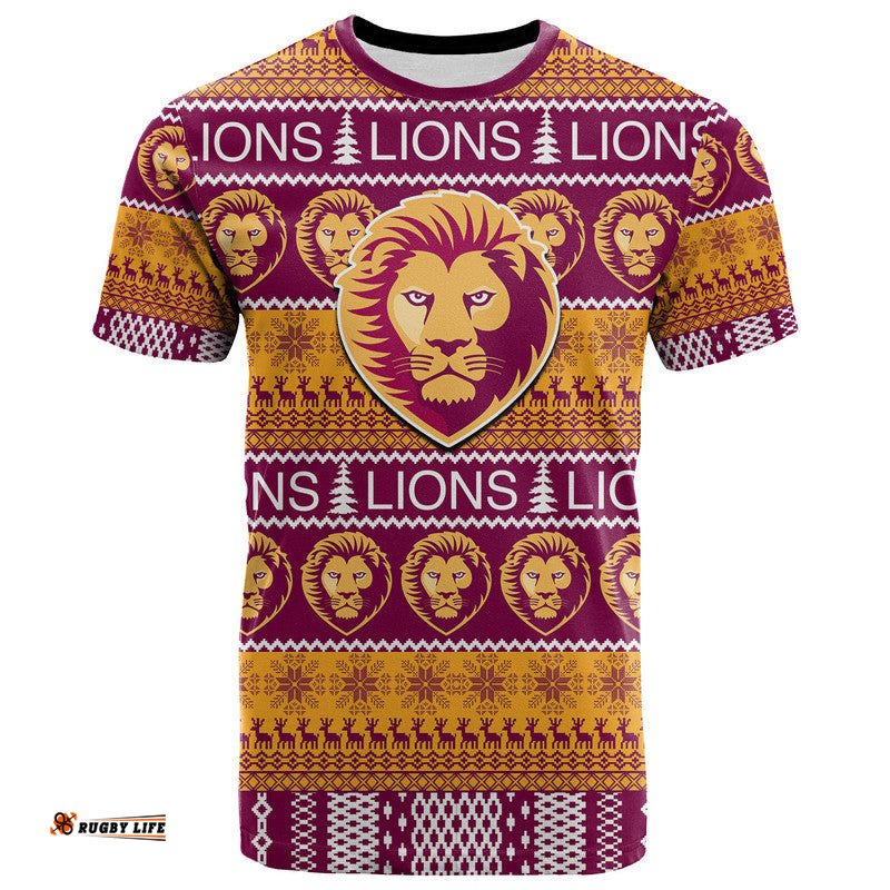 australian football league christmas lions t shirt