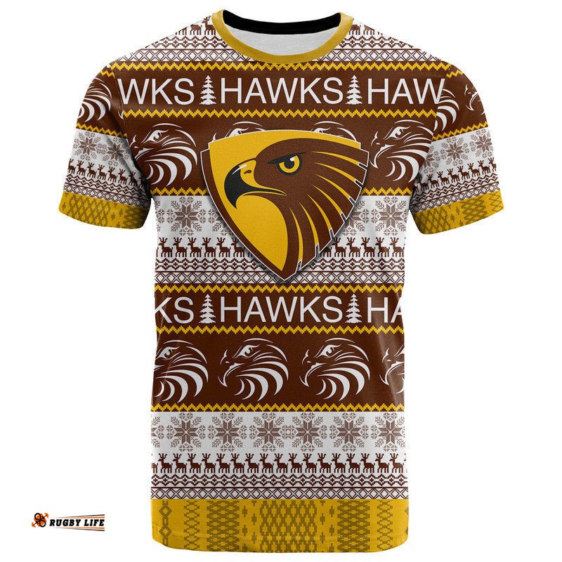 australian football league christmas hawks t shirt