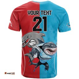 custom dolphins and shark t shirt together sporty style