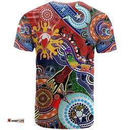 custom naidoc week 2024 sydney swans t shirt australia aboriginal dot painting dt02