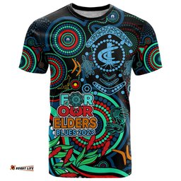 carlton blues football aboriginal art t shirt naidoc indigenous tribal