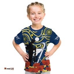 custom text and number cowboys rugby anzac 2023 t shirt australian army aboriginal lest we forget