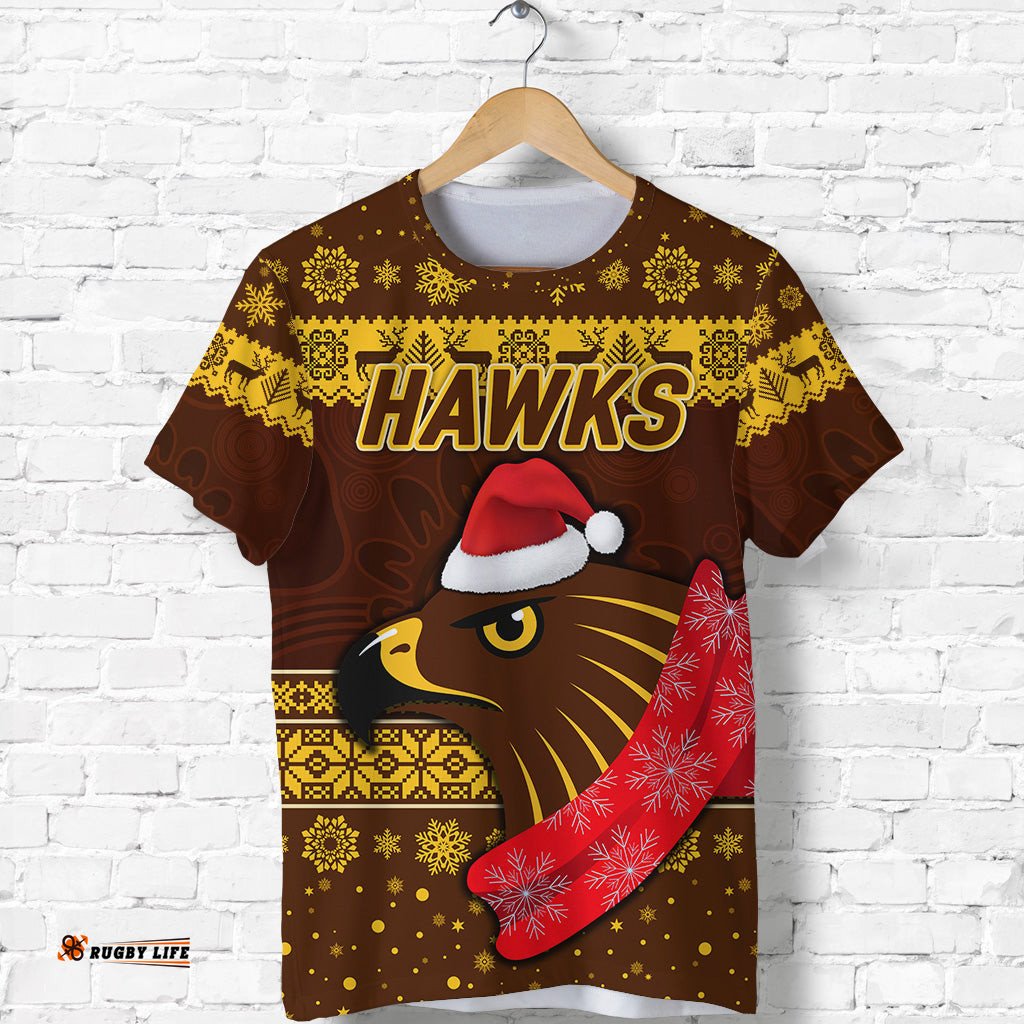 custom personalised hawthorn hawks t shirt christmas simple style