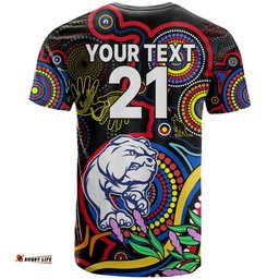 custom bulldogs football aboriginal art t shirt naidoc indigenous tribal