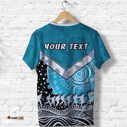 custom personalised power anzac day t shirt port adelaide lighting