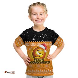 custom personalised perth scorchers cricket t shirt aboriginal merry christmas