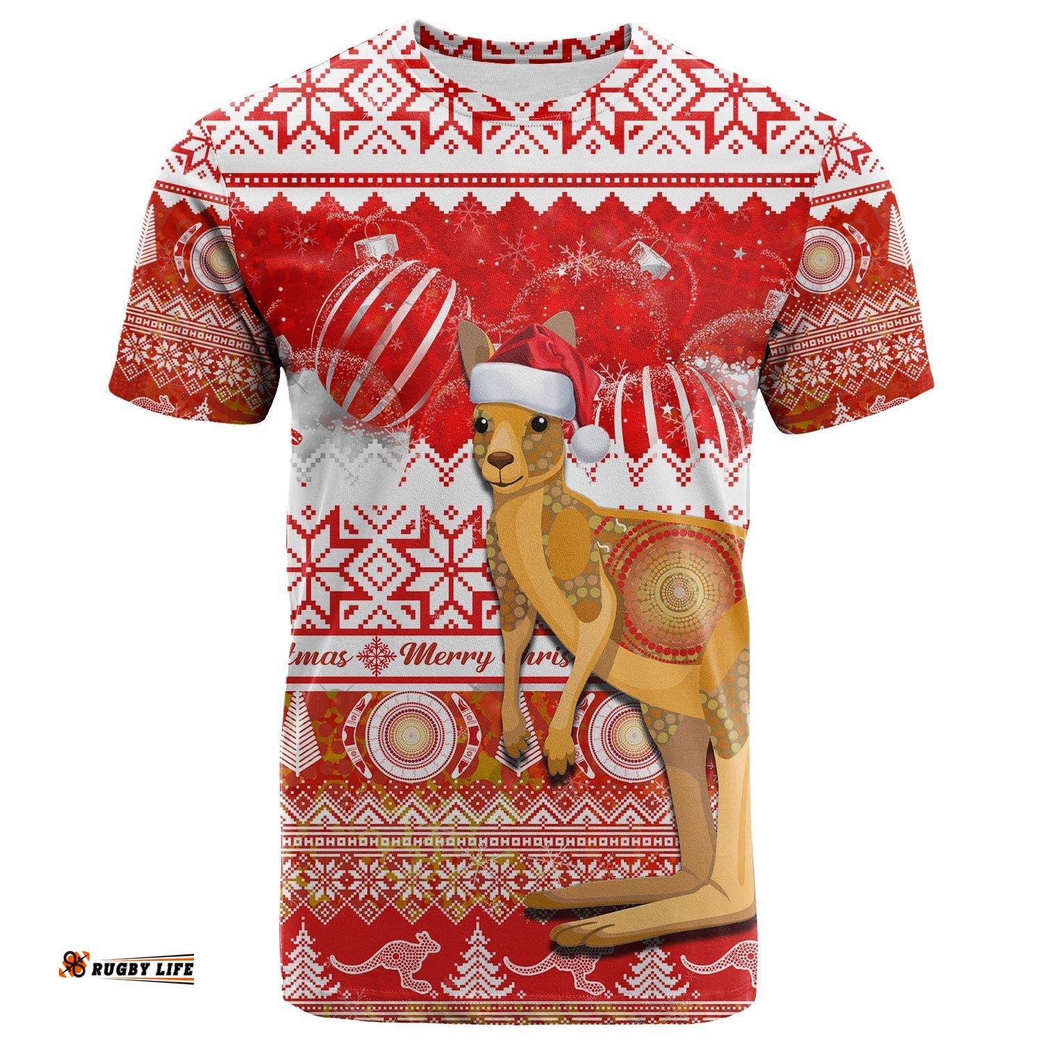 australia t shirt kangaroo aboriginal painting merry christmas