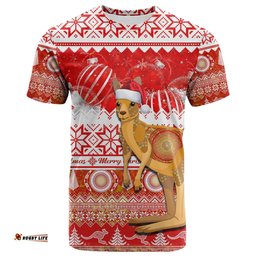 australia t shirt kangaroo aboriginal painting merry christmas